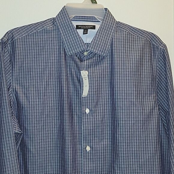 Banana Republic slim fit non Iron Button up shirt XLT XL Tall - Picture 1 of 7